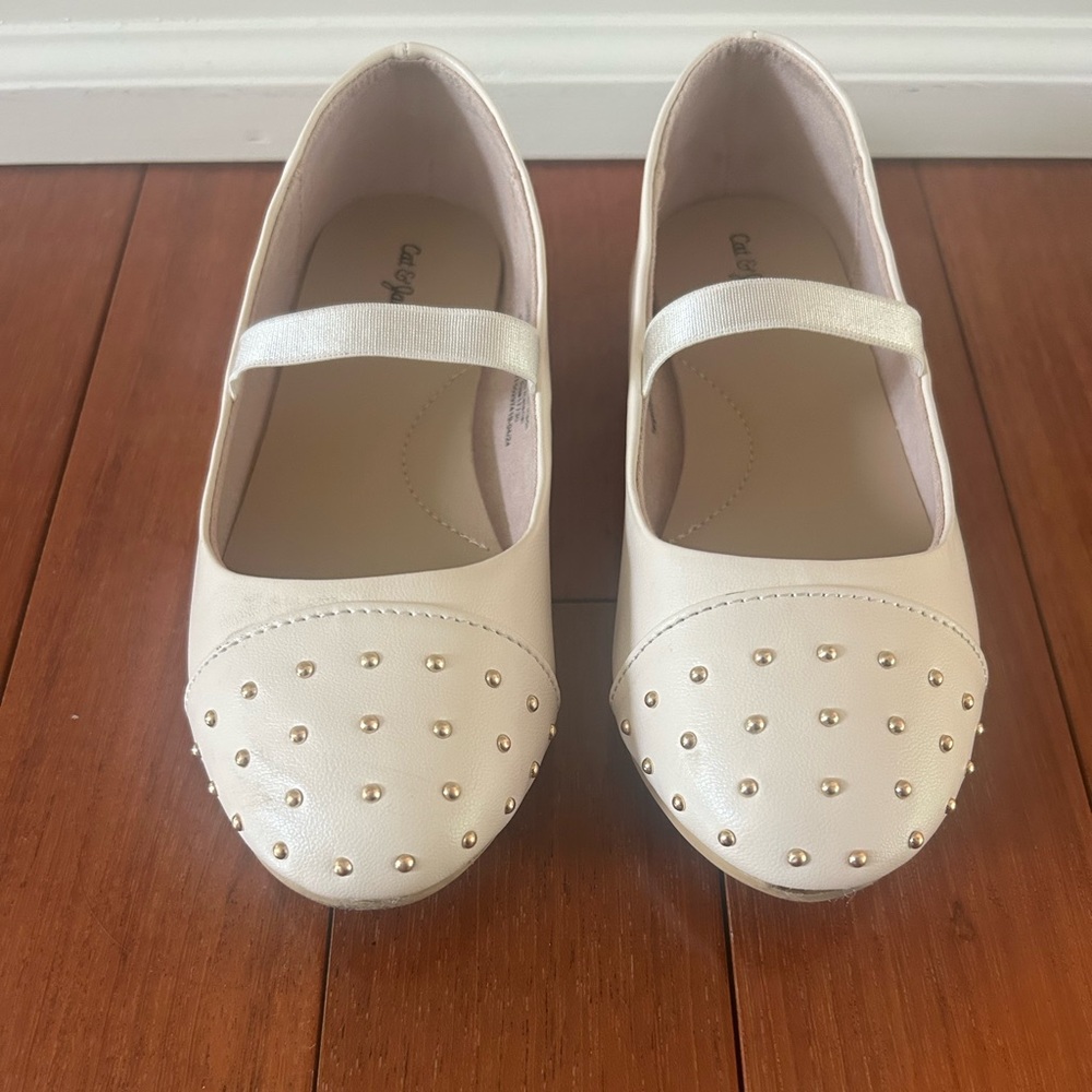 Cat & Jack Cream Dress Shoes with Studded Details